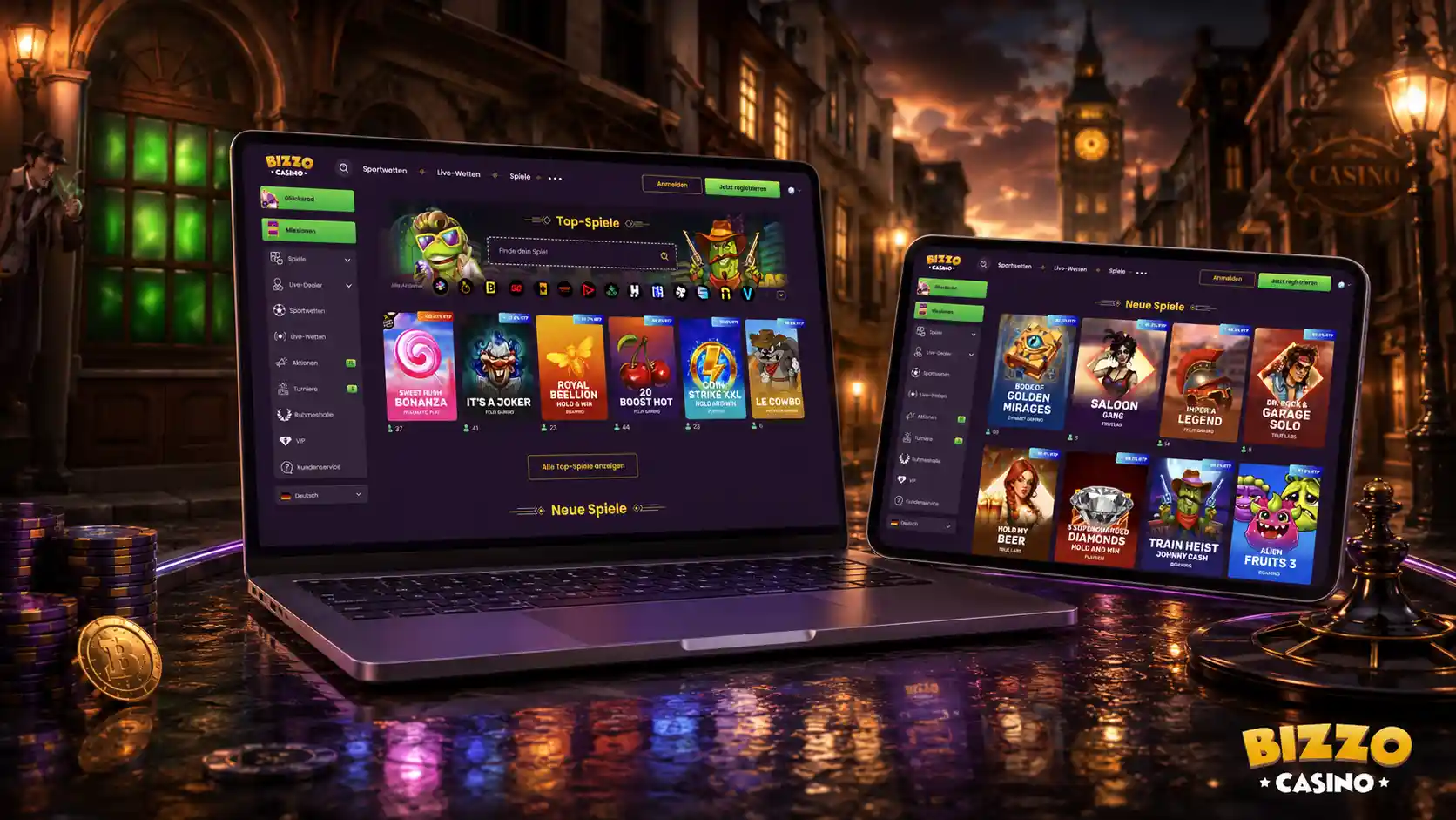 Slot-Spiel bei Bizzo Casino starten